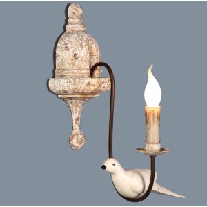 Retro bird wall lamp french vintage white wood wall sconce rustic wall lamp （WH