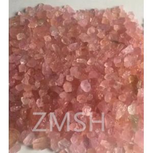 Buy cheap Peach Pink Synthetic Raw Gem Stone With Mohs Hardness 9 Customization For Jewelry from wholesalers