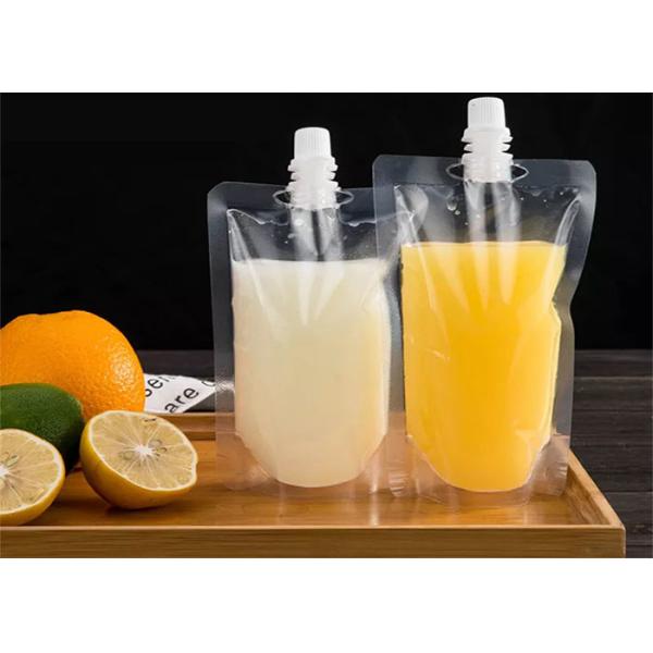 Food Grade Stand Up Plastic Drink Liquid Spout Pouch For Wine Milk Juice