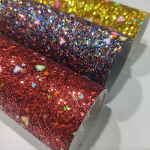 Buy cheap Synthetic Shoes 3D Chunky 50m/Roll Glitter Leather Fabric from wholesalers