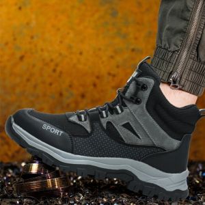 Buy cheap Microfiber Pigskin Flying Knit Safety Work Boots Kevlar Midsole Rubber Sole Work Shoes from wholesalers