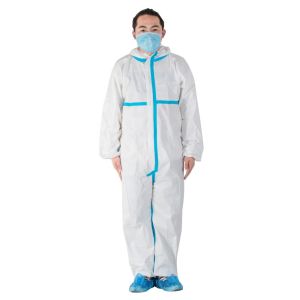 Buy cheap Full Body Disposable Coverall Suit , Chemical Protective Coverall Safety Sterilized product