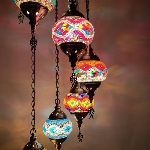 Long staircase chandelier turkish Glass handmade lampshade pendant light(WH-DC-31)