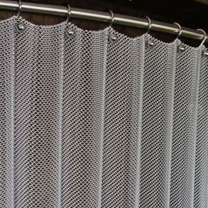 Wooden Metal Coil Drapery Anodized Finish Wire Mesh Curtain