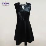 Buy cheap Fashion pu cocktail lady's summer sleeveless dress women office uniform dresses with rhinestone applique from wholesalers