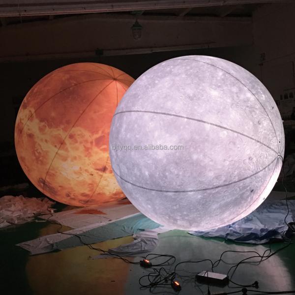 Custom size Inflatable Solar System Planet Balloon LED Lighting hanging