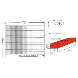 Interlocking Removable Steel Temporary Fencing , Portable Fence Panels