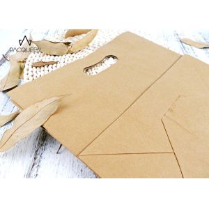 Buy cheap Reusable Takeaway Paper Bags Punched Handle White / Brown Kraft Paper from wholesalers