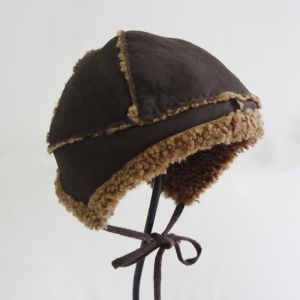 Buy cheap Merino Rolled Wool Sheepskin Winter Sheepskin Hats Earflap Type For Children from wholesalers