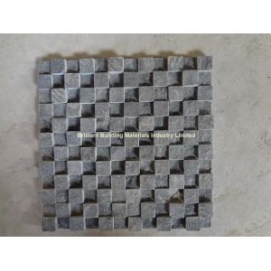 Buy cheap Black Limestone Mosaic Split Uniform High-Low Design from wholesalers