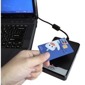 Portable 2 SAM Slots Contactless IC Card Reader With External Indicators LED
