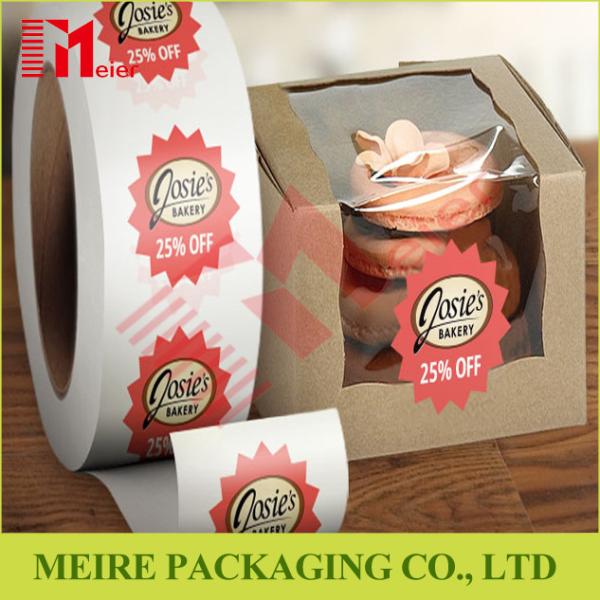 Glossy paper top quality roll stickers label printing with custom design for
