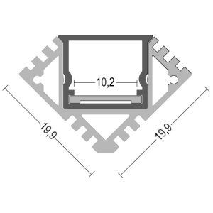 90 Degrees 2.5m 3m IP65 Triangle Frosted LED Channel for corner led aluminum
