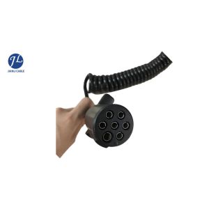 Retractile Spiral Power Cord With 7 Pin Waterproof Plug For Auto Rear Camera