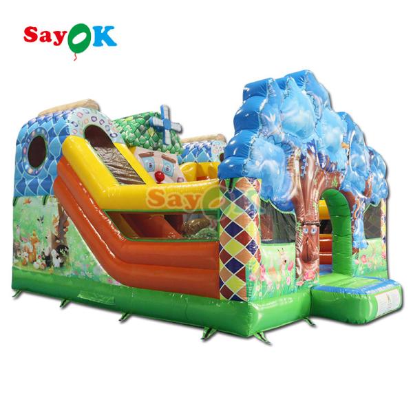 Quality Inflatable Bouncer Castle Game For Kids Inflatable House Party Jump Bouncing And Slide Combo With Selection Windmill for sale