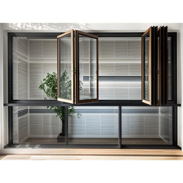 Quality Custom Fireproof Folding Glass Windows Aluminum Alloy 5mm Thickness for sale