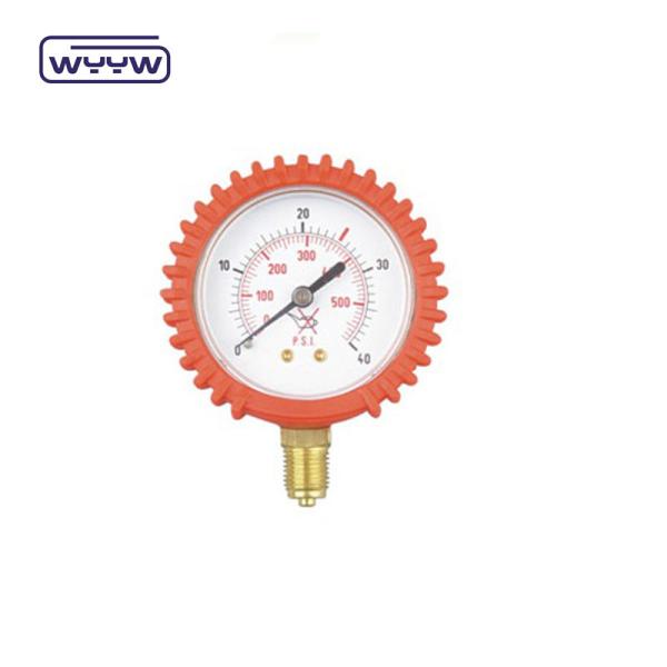 Quality 60mm Economy Pressure Gauge Manufacturer With Rubber Protective Cover for sale