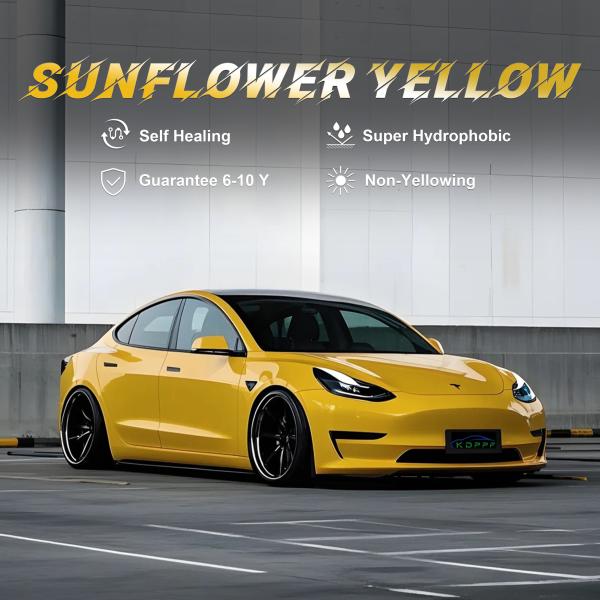 Self-Healing Color Paint Protection Film Sunflower Yellow Anti-Scratch TPU PPF