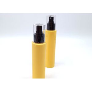 Bright Yellow Empty Cosmetic Bottles With Black Sprayer Transparent Cup 120ml