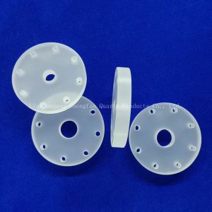 Buy cheap Factory Customized High Temperature Resistant Circular Drilled Quartz Plate Frosted Glass Sheet from wholesalers