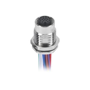 Buy cheap Pg9 Chassis Side Thread M12 Panel Connector 17 Pin Front Mount With 0.5m Single Wires from wholesalers