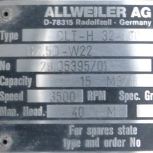 Buy cheap ALLWEILER AG CLT-H 32-16 4.8KW 440V Marine Pump Parts / Centrifugal Pump from wholesalers