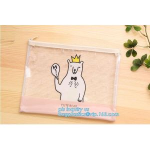 mesh document bag with zipper/pvc mesh file folder, Waterproof Zip Lock Bag Mesh