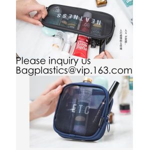 Buy cheap Men and Women Mesh Cosmetic Pouch Set Toiletry Bags See Through Travel Makeup Organizer,mesh cosmetic pouch nylon cosmet from wholesalers