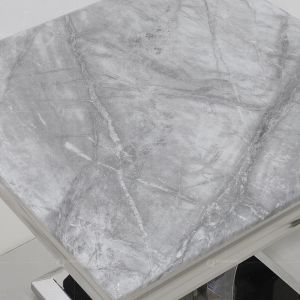 Marble Top End 201 Stainless Steel Side Tables Retangular Shape