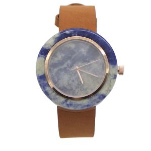 Buy cheap Marble Face Womens Watch With Leather Strap As Beautiful Gift from wholesalers