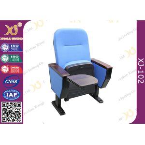 Simple design folding plastic auditorium chairs with writing tablet on chair