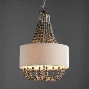 Buy cheap Circular iron chandelier with wood bead Lampshade (WH-CI-42) from wholesalers
