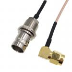 Buy cheap TNC male threaded female hole to 90 degrees MCX elbow internal pin adapter cable BNC female to MCX male RF cable from wholesalers