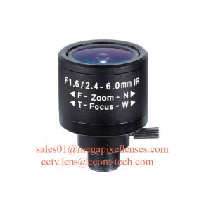 Buy cheap 1/3" 2.4-6.0mm F1.6 Megapixel Manual/DC Auto IRIS CS Mount IR Vari-focal Lens, 150D wide angle varifocal lens from wholesalers