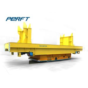 Electric flat Industrial Transfer Trolley with solid rubber wheels for shunting