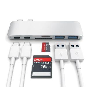 Buy cheap Aluminum Alloy Thunderbolt 3 Adapter 100W Dual USB Type C Dock from wholesalers