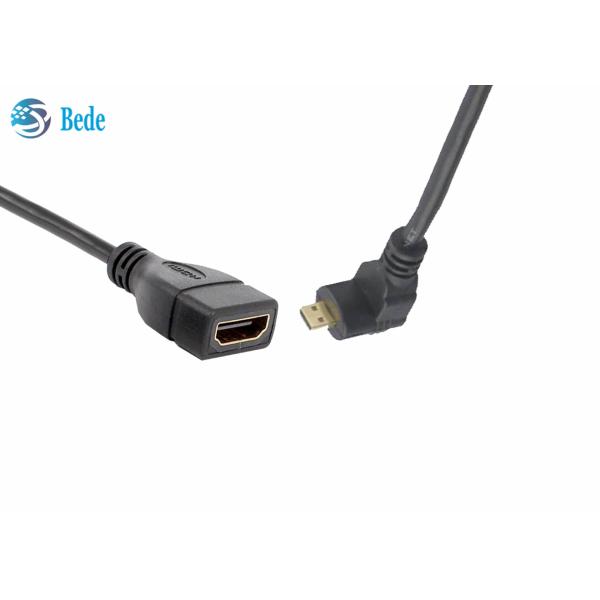 Angled Micro HDMI Male to HDMI Female Cable Adapter Connector 4 Directions Up