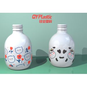 China PET Cosmetic Packaging Shampoo Round Shoulder Bottle 250ml With Luxury Pump on sale