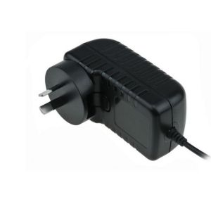 Black 12v Power Adapter For Webcam Led Strips Pinter , 100mvp Ripple Noise