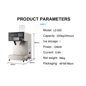 KK Compressor Water Cooling 300kg Per Day LZ-620 Snow Ice Making Machine in