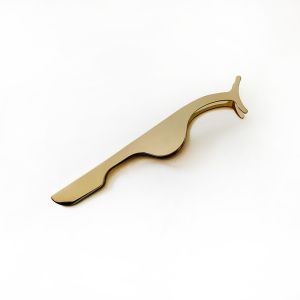 Reusable Professional Eyelash Tweezers , Gold Eyelash Applicator Tweezers
