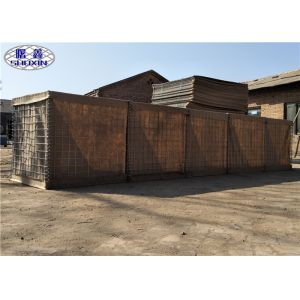 Galvanized Welded Gabion Bastion Wall , Protection Army Defensive Gabion Barrier