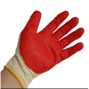 10 Gauge White Latex Coated Gloves Latex Dipped Work Gloves TC Seamless Liner