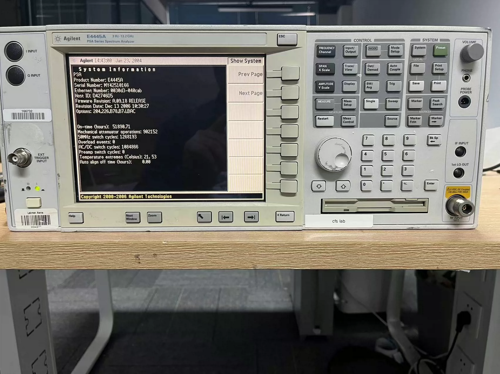 13.2 GHz 80 MHz-Bandwidth PSA Spectrum Analyzer RF Spectrum Analyzer Agilent