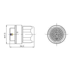 Buy cheap 28 Pin Waterproof Signal System Metal Shell  Receptacle Plug Connector from wholesalers