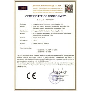 Shenzhen Zion Kaifull Automation Technology Co., Ltd. Certifications