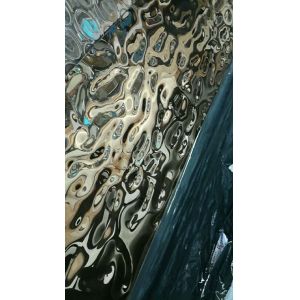 Buy cheap 2019 Mirror Metal Steel Color Water Ripple Pattern 1500*3000 Stainless Steel Panel From Foshan Factory from wholesalers