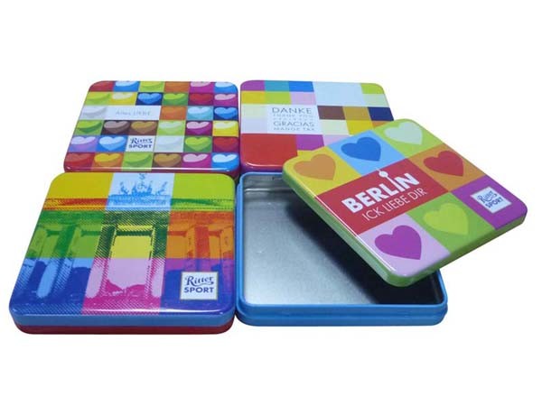 Seamlessness Mini Square Tin Box Two Pieces , Square Metal Box ISO9001 2008