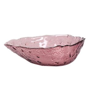 China 4mm Thick Customized Logo Drip Shaped Glass Salad Bowl on sale