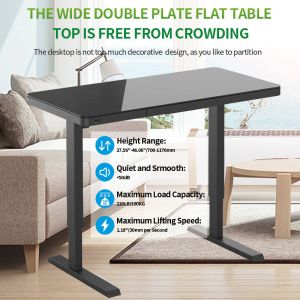 Buy cheap Wupro Adjustable Electric Dual Lifting Desk Black Glass Study Table 100 V/Hz 2 Stage from wholesalers